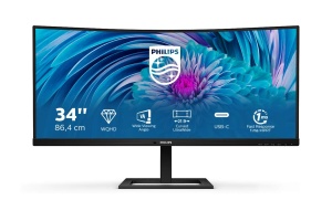 Monitor curbat Philips 346E2CUAE, 34 inch, WQHD, USB-C, 75Hz, Negru - Img 2