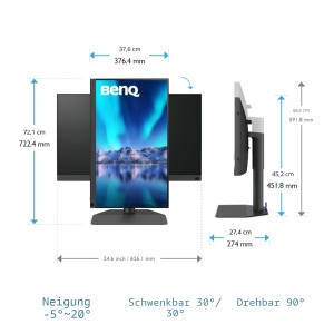 Monitor Foto BenQ SW272Q, 27 inch, 2K, USB-C, 99 Adobe RGB - Img 4