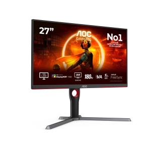 Monitor Gaming AOC Q27G3XMN - 27 inch QHD, 180 Hz, FreeSync, Negru-Rosu