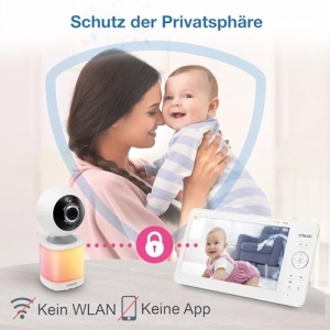 Monitor video pentru bebelusi VTech VM7468, ecran LCD 7 inch, camera Pan-Tilt-Zoom, lumina de veghe multicolora - Img 12