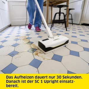 Mop cu aburi Karcher SC 1 Upright, 1300W, capacitate rezervor 0.2l, alb - Img 3
