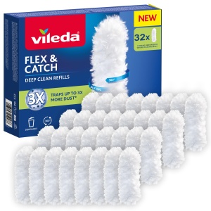 Mop cu cap de schimb Vileda Flex Catch, 32 bucati, 360 curatare, reciclat