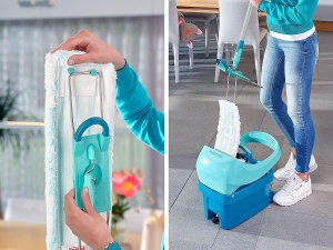 Mop pentru podea Leifheit Profi XL, sistem Click, 42 cm, cu maner din otel - Img 5