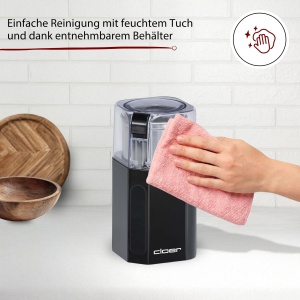 Moulineta electrica Cloer 7580, capacitate 70g, 200W, neagra - Img 5