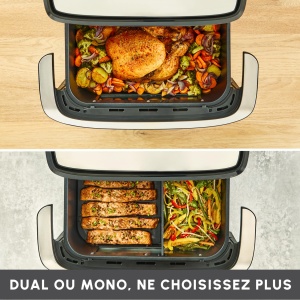 Moulinex Dual Easy Fry Flex friteuza cu aer cu separator FlexCook capacitate 9 l pentru pana la 8 persoane 7 programe prestabilite negru EZ9228F0 - Img 3