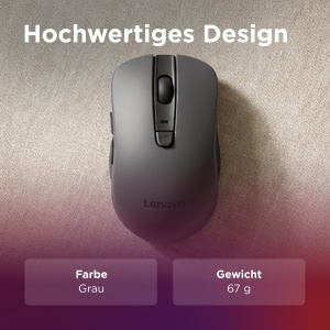 Mouse Bluetooth Silent Lenovo WL310, Acryl, Culoare gri - Img 4