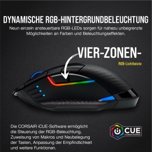 Mouse de gaming Corsair Dark CORE RGB PRO Wireless, 18000 dpi, Negru - Img 8