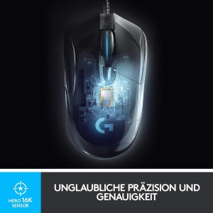 Mouse de gaming Logitech G403 HERO, senzor 25K DPI, LIGHTSYNC RGB, negru - Img 2