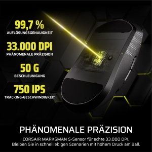 Mouse de gaming wireless Corsair Sabre v2 PRO, 33000 DPI, negru - Img 6