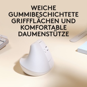 Mouse ergonomic vertical Logitech Lift pentru Mac, wireless, alb - Img 5