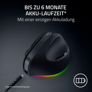 Mouse ergonomic vertical Razer Pro Click V2, wireless, negru, 30K senzor optic - Img 6