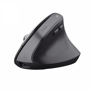 Mouse ergonomic wireless Trust Bayo Bluetooth RF 24GHz negru 53 plastic reciclat