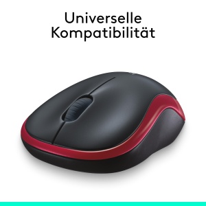 Mouse fara fir Logitech M185, 2.4 GHz cu receptor Nano USB, durata de viata a bateriei de 12 luni, urmarire optica de 1000 DPI, pentru stangaci si dreptaci, compatibil cu PC, Mac, laptop - rosu - Img 8