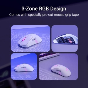 Mouse gaming wireless ASUS ROG Keris II Origin White 42000 DPI RGB alb - Img 3