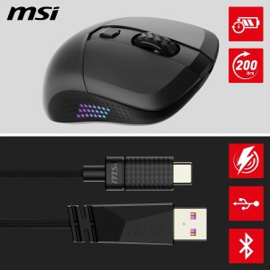 Mouse Gaming Wireless MSI Versa 300 Elite 26000 DPI, 200 ore autonomie, RGB - Img 4