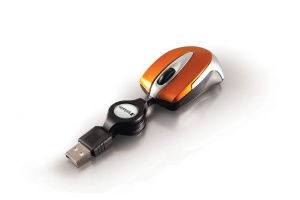 Mouse optic portabil Verbatim Go Mini, USB retractabil, 1000 DPI, portocalie - Img 3