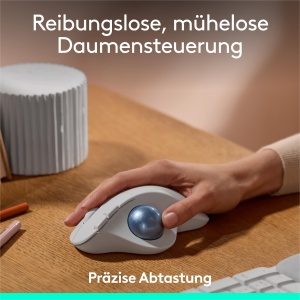 Mouse Trackball Ergonomic Logitech Ergo M575S, Bluetooth, Alb - Img 2
