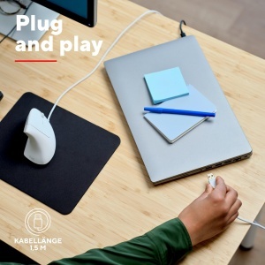 Mouse vertical ergonomic Trust Verto, alb, cu cablu, 10001600 DPI - Img 6