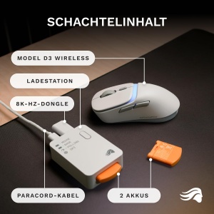 Mouse wireless gaming Glorious Model D3 alb senzor 30K DPI 69 g RGB - Img 8
