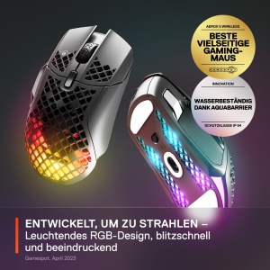 Mouse wireless gaming SteelSeries Aerox 5 RGB ultralight 9 butoane Bluetooth24 GHz - Img 2