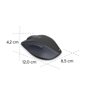 Mouse wireless Hama WM-500 ergonomic fara zgomot de clic 1600 DPI Negru - Img 6