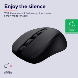 Mouse wireless Trust Mydo silentios 1000-1800 DPI negru - Img 2