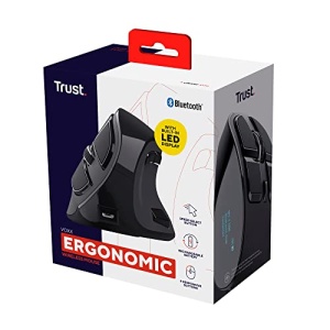 Mouse Wireless Vertical Trust Voxx, Mouse Wireless Ergonomic Reincarcabil, Bluetooth si Conexiune 2.4GHz, 9 Butoane, 1200-2400 DPI, PC/Mac/Computer/Laptop/MacBook/Chromebook - Negru - Img 14