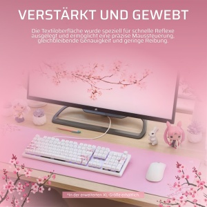 Mousepad Corsair MM300 Cherry Blossom, 360mm x 300mm, Anti-Fray, Roz - Img 3