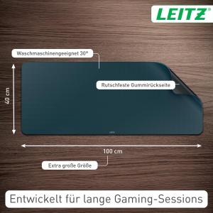 Mousepad Gaming Extra Mare Leitz 100 x 40 cm, Rutschfest, Gri - Img 4
