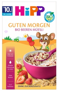 Muesli Bio cu Fructe de Padure HiPP 8 x 200g, fara zahar adaugat, cu cereale integrale