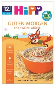 Muesli Bio HiPP 7-Cereale, 8 x 200g, fara zahar adaugat, ideal pentru copii