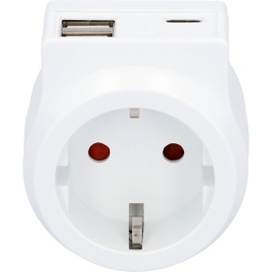 Mufa adaptor UNITEC cu 1x Schuko, 1x USB Type-C si 2x USB Type-A, 3.4 A, alb - Img 2