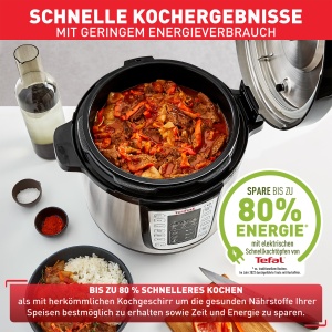 Multicooker electric Tefal Fast Delicious CY505EF0, 6L, 25 programe automate, NegruInox - Img 4