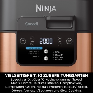 Multicooker Ninja Speedi ON400EUCP, 5.7L, 10-in-1, Friteuza cu aer cald, Negru si Cupru - Img 8
