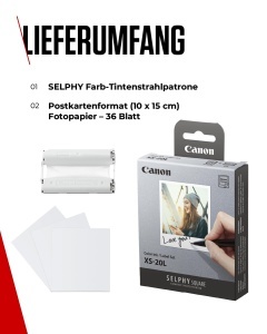 Multipack Tinta si Fotopaper Canon SELPHY XS-20L - 1 Tinta si 20 Blatt Stickerpapier - Img 7