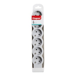 Multipriza LEGRAND 6-fach, UltraalbGri, fara cablu, design ultra-plat - Img 4