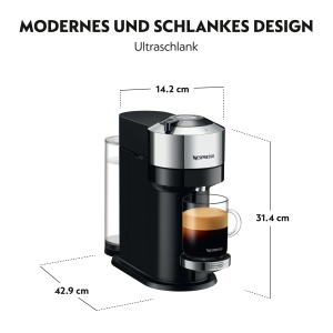 Nespresso De'Longhi ENV 120.CAE Vertuo Next Deluxe Aparat de cafea cu spumant de lapte, cromat, cromat - Img 7