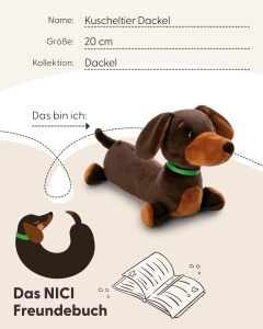 NICI 49821 Jucarie din Plus Dackel 20cm Maro Pozitie Culcat - Img 5