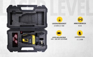 Nivel laser STANLEY STHT77514-1 cu auto-nivelare, 4 linii, interior - Img 2