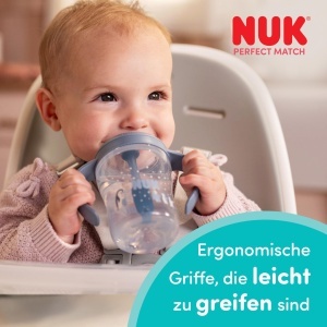 NUK Perfect Match Biberon cu pai 260 ml albastru anti-scurgere - Img 5