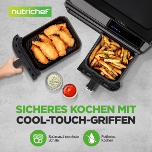 NutriChef Airfryer XXL 8L 9 Programe 360degC Fara Ulei - Img 6