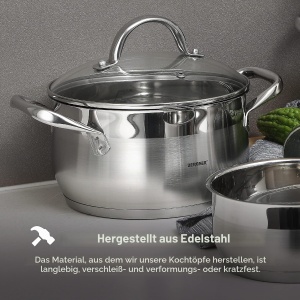 Oala BERGNER Gourmet din inox cu capacitate de 8 L si manere ergonomice - Img 2