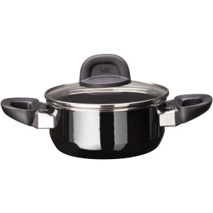 Oala cu capac Silit Modesto Line 16cm 13L Negru Inductie Silargan