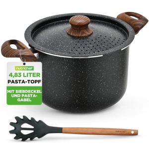 Oala cu capacitate de 4.7L NutriChef, Antiaderenta, Neagra