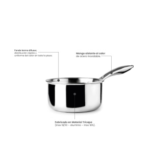 Oala cu maner IBILI, 18 cm, 2 Litri, inox, inductie, fara antiaderent - Img 3