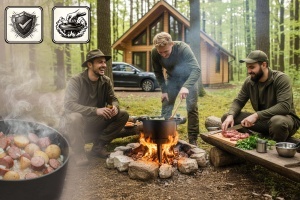 Oala de fonta Berdsen 8L - Negru, 2-in-1 cu capac si 3 picioare - Img 9