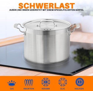 Oala din inox NutriChef 11L, 28cm, pentru toate tipurile de plite, cu 3 valve de abur - Img 4