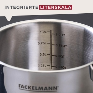 Oala Fackelmann Essential O 14 cm Inox Manere Bakelit Capac Sticla Albastru - Img 7