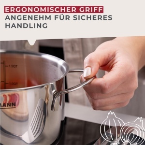 Oala Fackelmann Lara cu capac 16 cm din inox, ergonomica, rezistenta la caldura - Img 7
