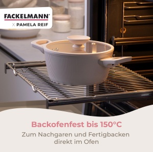 Oala Fackelmann x Pamela Reif 20 cm Aluminiu Reciclat Pastel Beige Acoperire Ceramica - Img 5